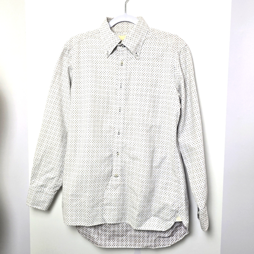 The Suit Company Men's Multi Extra Fine Cotton Long Sleeve Dress Shirt Sz L